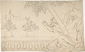 Beseeching Couple under a Tree by Anonymous, German, 19th century