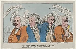 Blue and Buff Loyalty by Francis Willis, D.D., M.D.|Richard Brinsley Sheridan|S. W. Fores|Thomas Rowlandson
