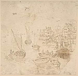 Boats and Houses by Jan Brueghel the Elder|Jan Brueghel the Elder