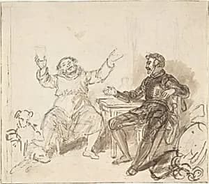Book illustration: Knight and Monk by John William Wright