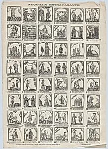 Broadside with 48 extraordinary scenes by Narciso Ramirez|Antonio Bosch