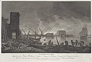 Burning of a Port by Anne Philiberte Coulet|Joseph Vernet