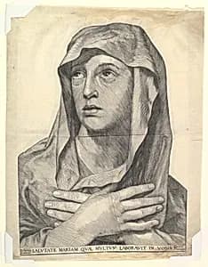 Bust of Mary with Crossed Hands by Wilhelm Traut|Claude Mellan