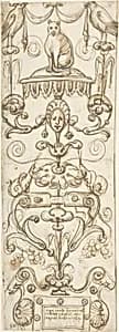 Candelabra Grotesque with a Cat by Andrés de Melgar