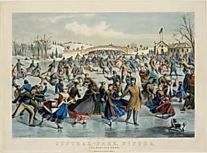 Central Park, Winter – The Skating Pond by Charles Parsons|Currier & Ives|Lyman Wetmore Atwater
