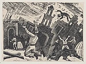 Chaos during an earthquake by José Guadalupe Posada