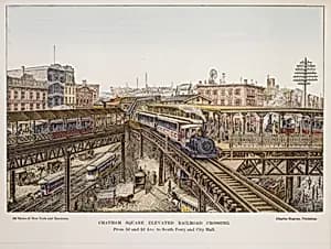 Chatham Square Elevated Railroad Crossing by Charles Magnus & Company