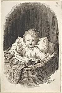 Child in a Crib by Lorenz Frølich