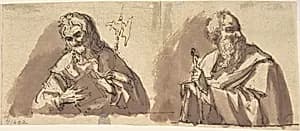Christ (?) and an Apostle by Anonymous, Italian, Bolognese 18th century artist