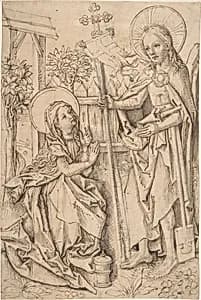 Christ Appearing to Mary Magdalen by Master of the Drapery Studies|Anonymous, German