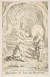 Christ appearing to Mary Magdelen by Claude Gillot|Jacques Gabriel Huquier