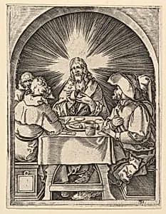 Christ at Emmaus, after Dürer by Marcantonio Raimondi|Albrecht Dürer