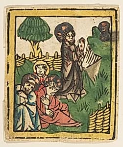 Christ on the Mount of Olives (Schr. 205a) by Anonymous, German, 15th century
