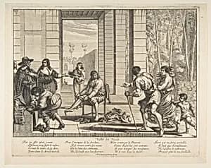Clothing Beggars (Vêtir les nus) by Abraham Bosse