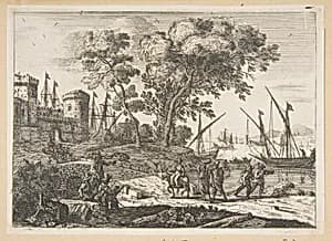 Coast Scene with an Artist by Claude Lorrain (Claude Gellée)