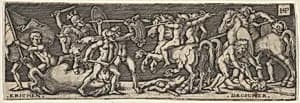 Combat Between Greeks and Trojans by Sebald Beham