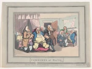 Comforts of Bath, Plate 1 by Thomas Rowlandson|S. W. Fores