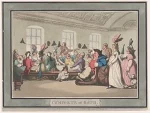 Comforts of Bath, Plate 11 by S. W. Fores|Thomas Rowlandson