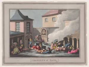 Comforts of Bath, Plate 7 by S. W. Fores|Thomas Rowlandson
