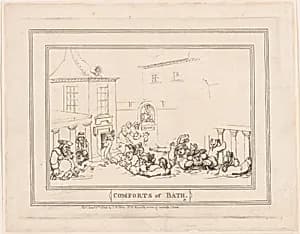 Comforts of Bath, Plate 7 by Thomas Rowlandson