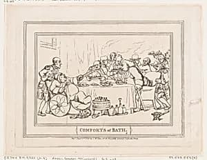 Comforts of Bath, Plate 9 by Thomas Rowlandson