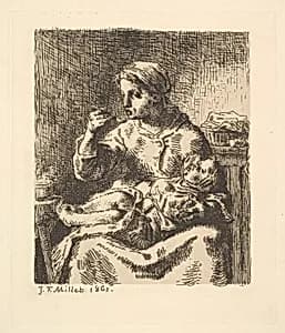 Cooling the Porridge by Jean-François Millet