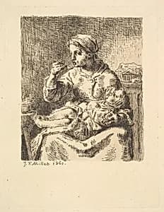 Cooling the Porridge by Jean-François Millet