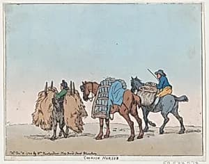 Cornish Horses by Thomas Rowlandson|William Rowlandson