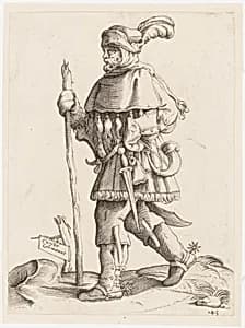 Costume Plate: German Messenger by Enea Vico