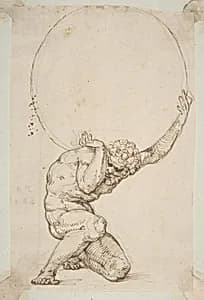 Crouching Figure of Atlas by Baldassare Tommaso Peruzzi