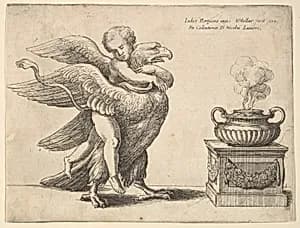 Cupid and an eagle by Wenceslaus Hollar|Giulio Romano