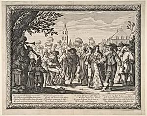 Dance on the Village Square by Abraham Bosse|Jean I Leblond