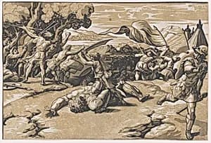 David and Goliath by Ugo da Carpi|Raphael (Raffaello Sanzio or Santi)|Marcantonio Raimondi