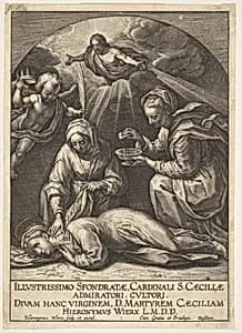 Death of St. Cecilia by Hieronymus (Jerome) Wierix|Francesco Vanni
