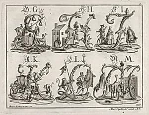 Decorated Roman alphabet by Johann David Nessenthaler|Martin Engelbrecht