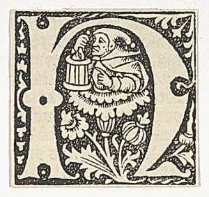 Decorated Roman alphabet by Anonymous, French, 15th century