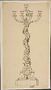 Design for a Candelabra by Anonymous, French, 19th century