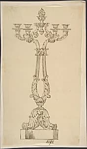 Design for a Candelabra by Anonymous, French, 19th century