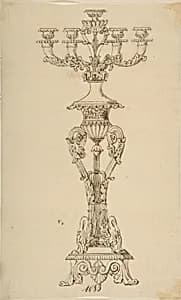 Design for a Candelabra by Anonymous, French, 19th century
