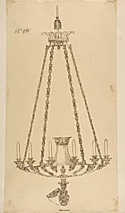Design for a Chandelier by Anonymous, French, 19th century