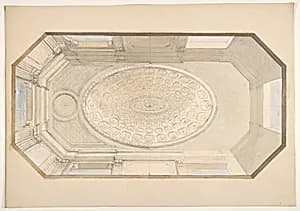 Design for a coiffered ceiling by Jules-Edmond-Charles Lachaise|Eugène-Pierre Gourdet