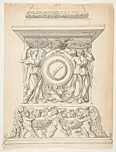 Design for a Column Base by Anonymous, French, 18th century