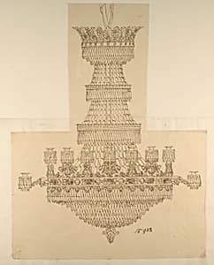 Design for a Crystal Chandelier by Anonymous, French, 19th century