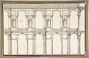 Design for a Facade (unfinished) by Anonymous, Italian, late 16th century