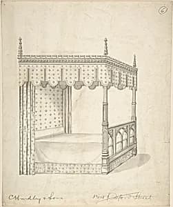 Design for a Gothic Bed with Canopy by Charles Hindley and Sons