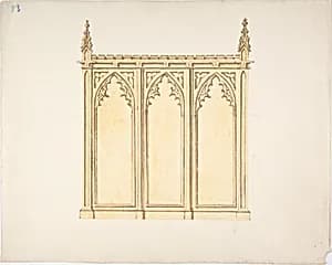 Design for a Gothic Paneling by Anonymous, British, 19th century