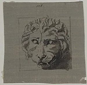 Design for a Lion's Head Relief by Anonymous, French, 19th century