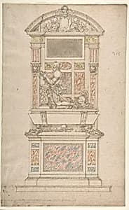 Design for a Man's Tomb by Anonymous, French, 16th century|Jacques Androuet Du Cerceau