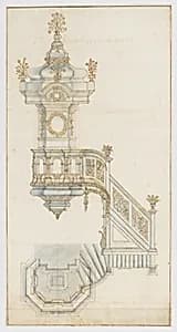 Design for a Pulpit by Michael Furtner the Elder|Michael Furtner the Younger