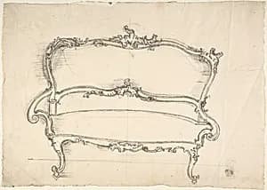 Design for a Settee by Anonymous, German, 18th century|Anonymous, British, 18th century